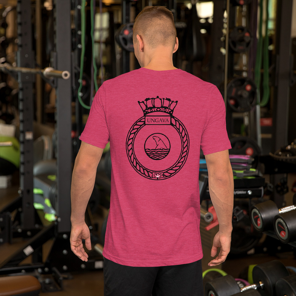 22_Black_Logo_Tshirt_mockup_Back_Mens-Lifestyle_Heather-Raspberry